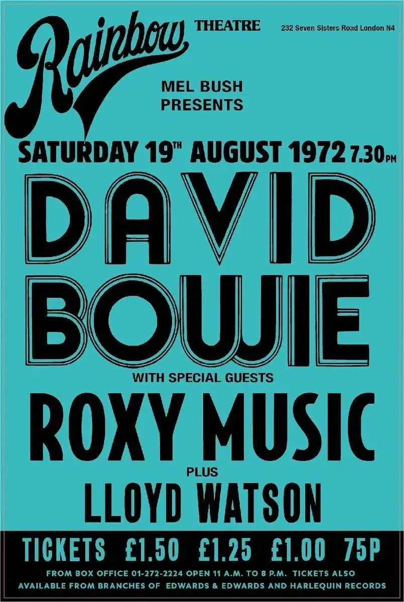 Live Rainbow Theatre, London August 1972 The Bowie Bible