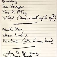 David Bowie's handwritten early song titles for Blackstar